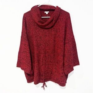 J Jill Purejill Kimono sweater women’s size large Red and Black